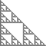 A portion of the discrete Sierpinski triangle